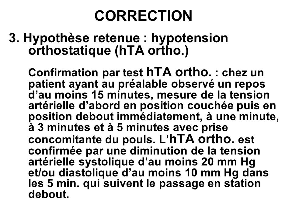 Recherche Hypotension Orthostatique